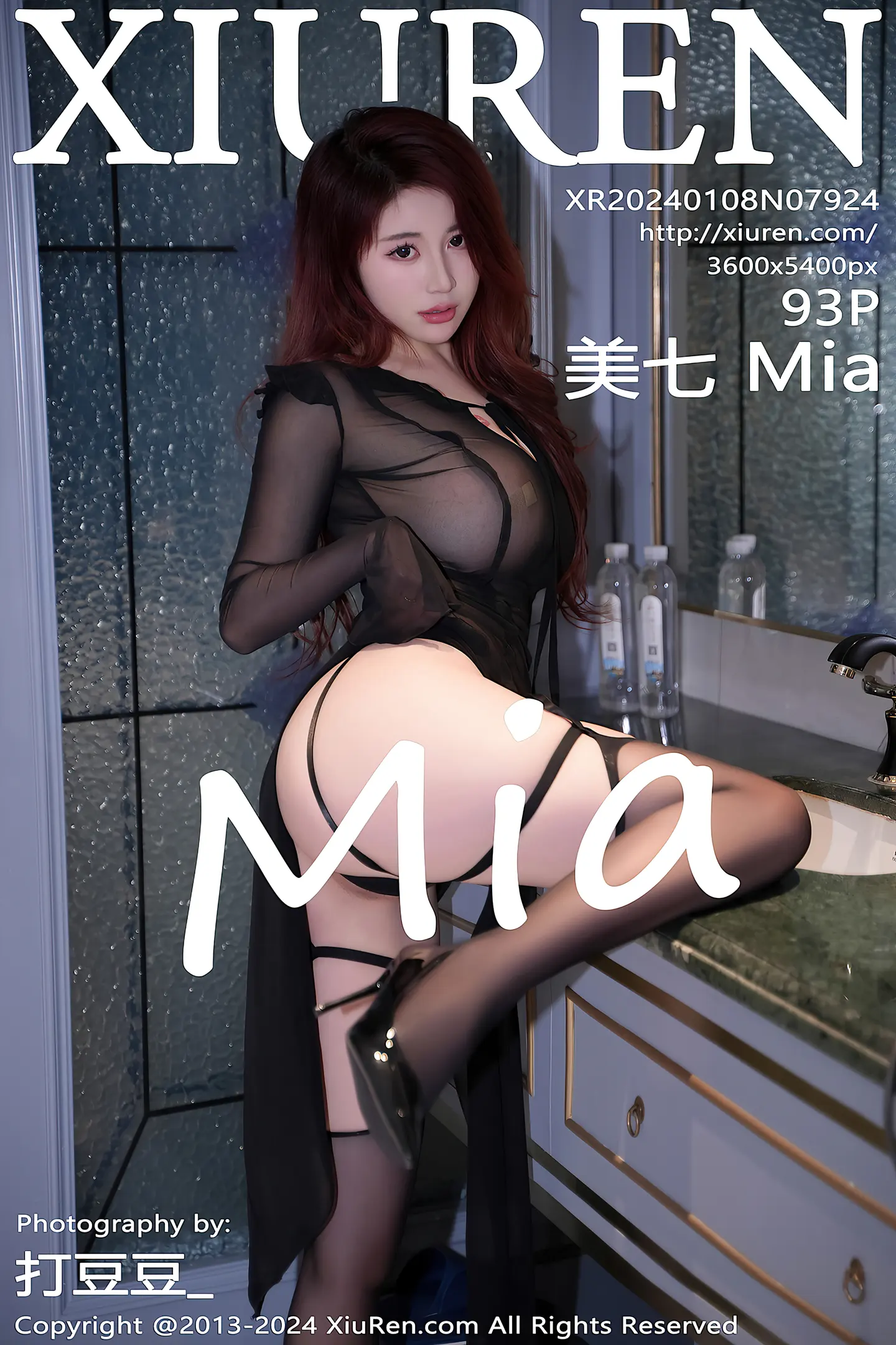 [XiuRen秀人网]No.7924_模特美七Mia性感黑色薄纱情趣服配黑丝吊袜秀惹火身段诱惑写真93P-秀人网 - XiuRen.Space